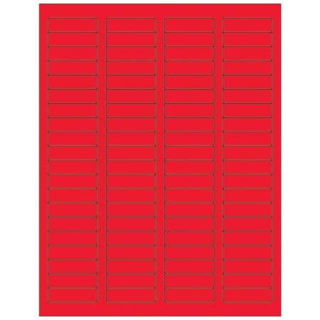 Bsc Preferred 1 3/4 x-1/2'' Fluorescent Red Rectangle Laser Labels, 8000PK BUY00015936